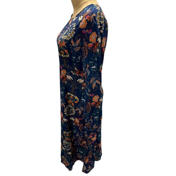 IMADALINE DRESS Blue Long Floral Dress,Boho, Size M, Has Extra Button on inside - Picture 2 of 11